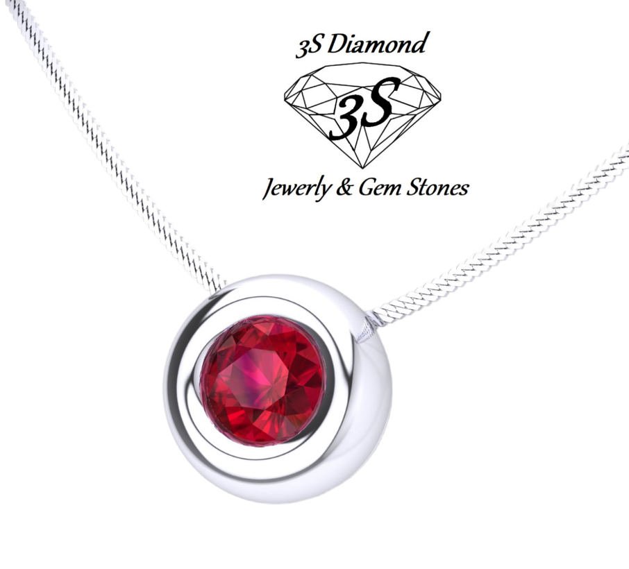 Collana punto luce in oro con rubino naturale 0,50 ct