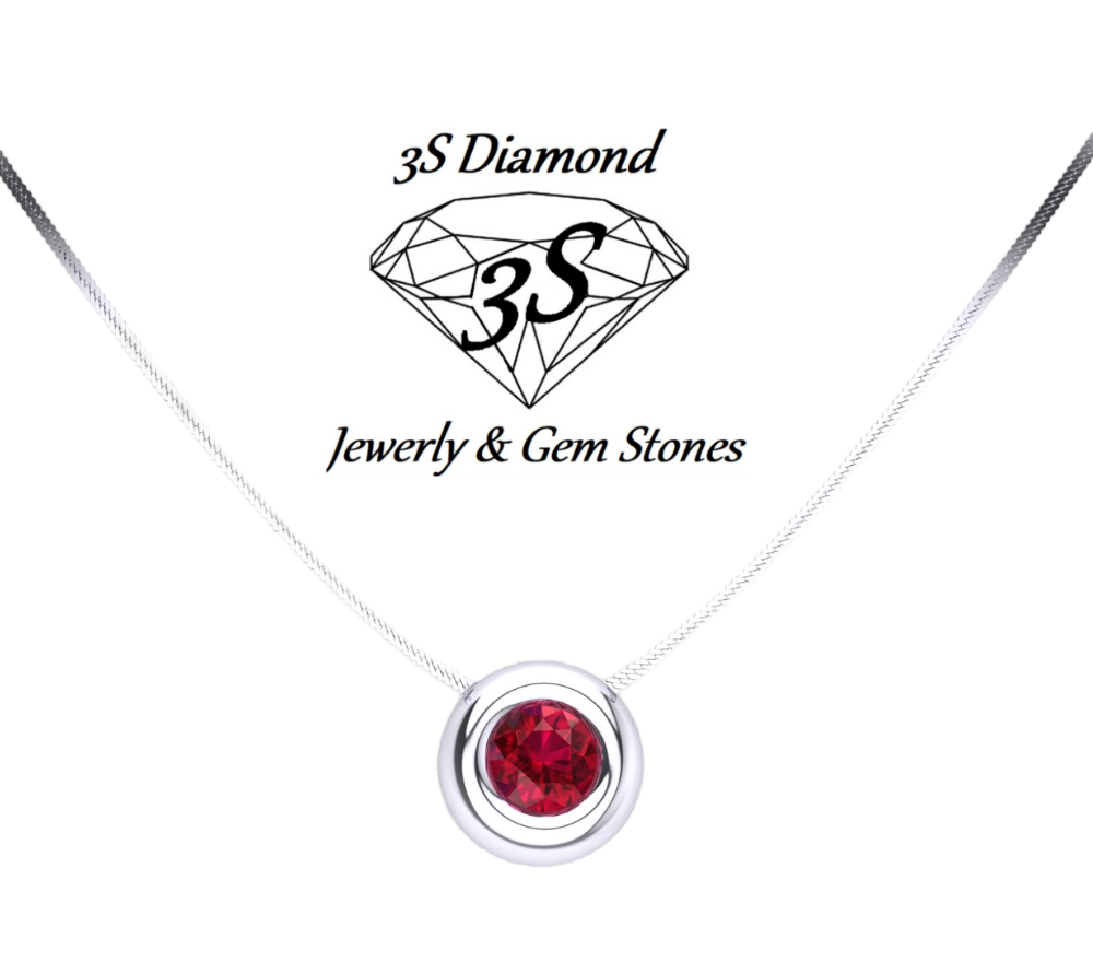 Collana punto luce in oro con rubino naturale 0,50 ct