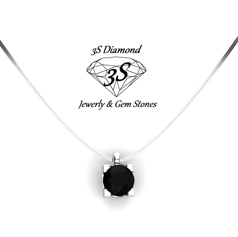 Collana punto luce con diamante naturale nero 0,55 ct