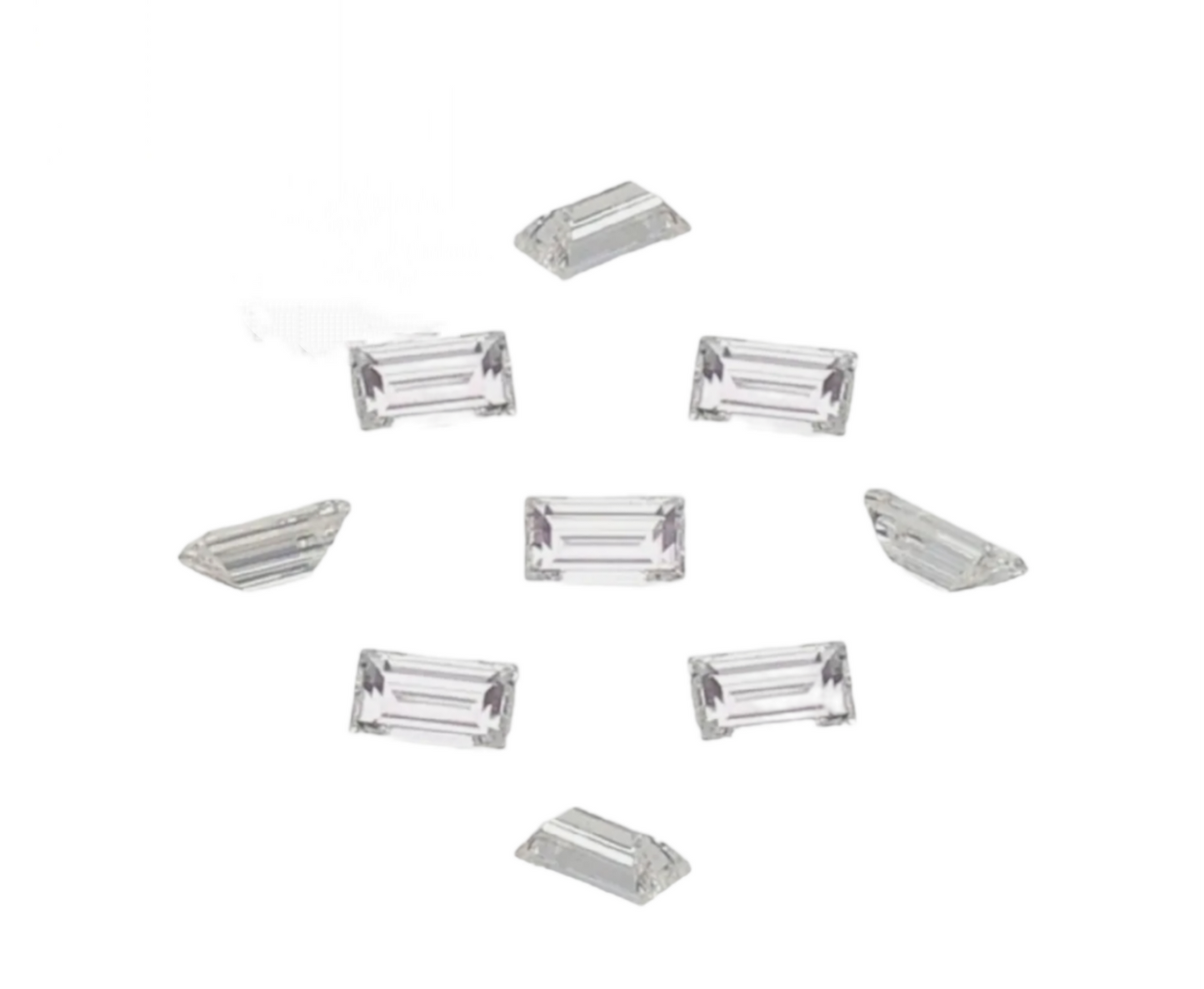 9  pezzi diamante naturale taglio baguette 0,72 ct Colore D VVS1