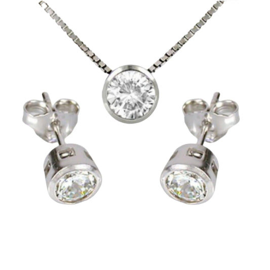 set completo ciondolo e orecchini  punto luce a cipollina in oro 18k 750 e 3 diamanti naturali 1,35 ct E F