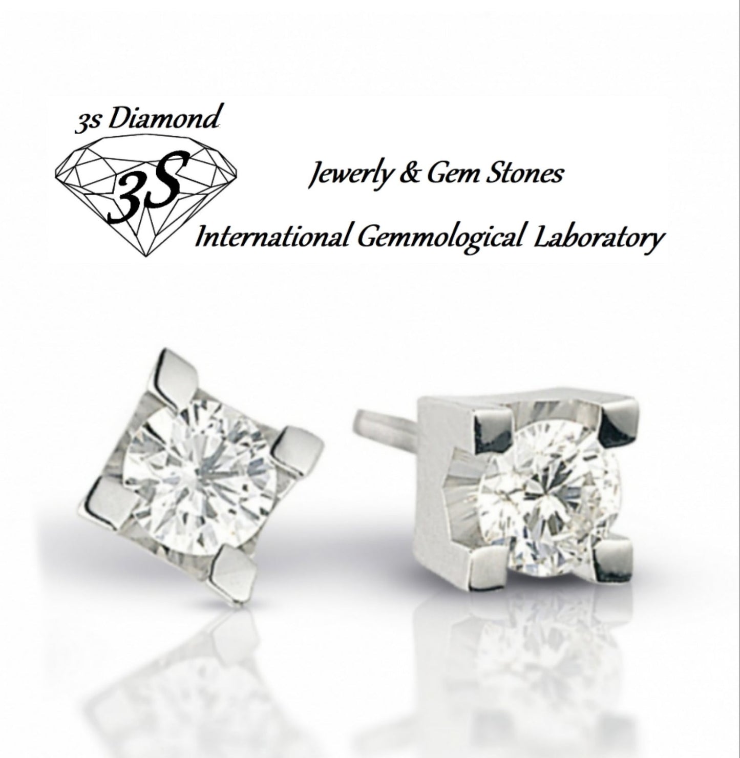 set completo ciondolo e orecchini punto luce oro 18k 750 e diamanti naturali 0,75 ct color E VVS1