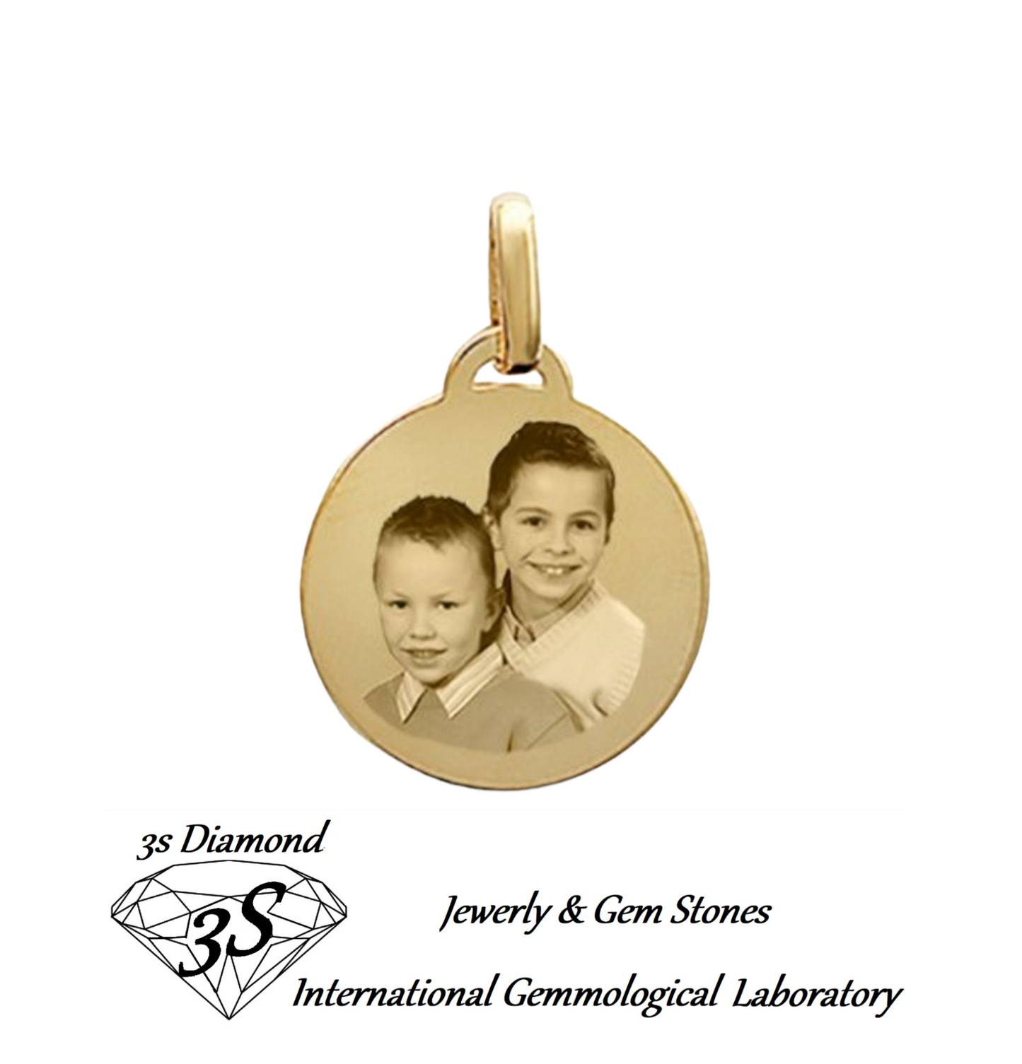 pendente personalizzato oro 18k  rotondo 2cm