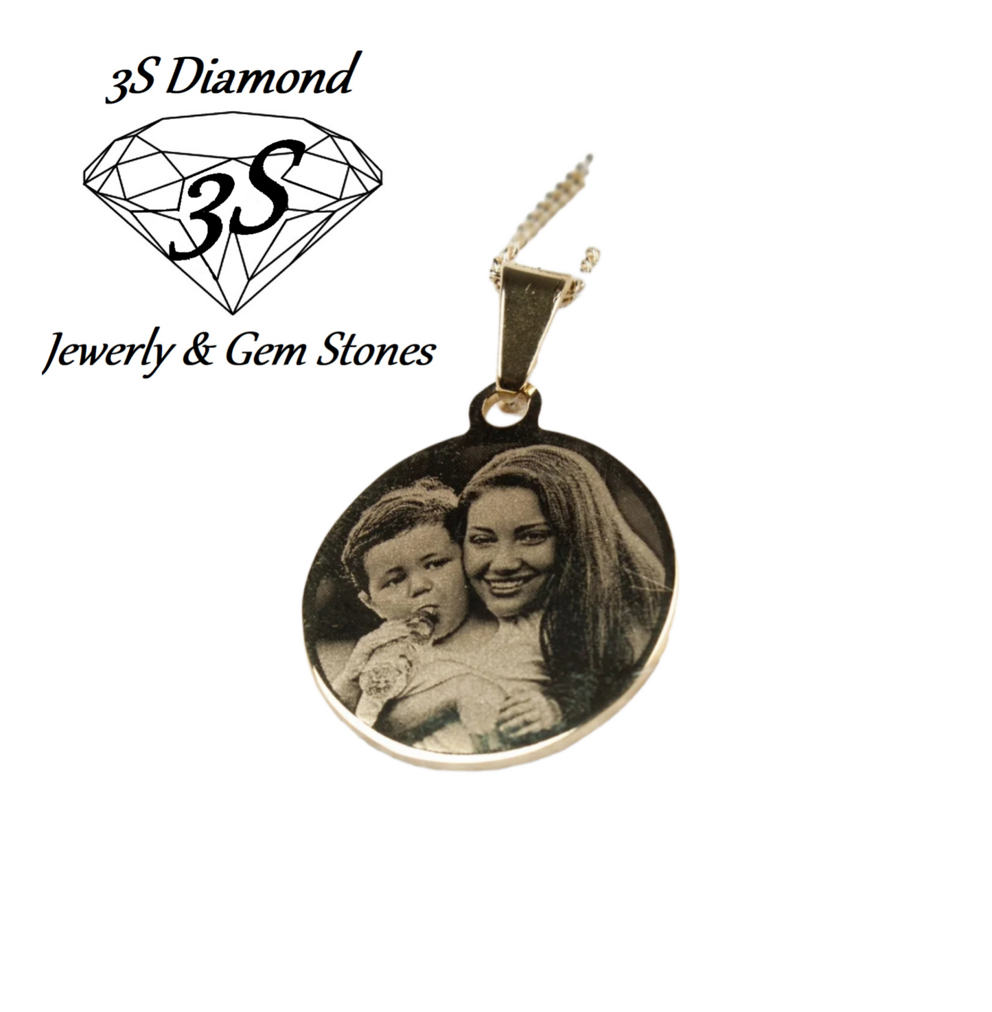 pendente personalizzato oro 18k  rotondo 2cm