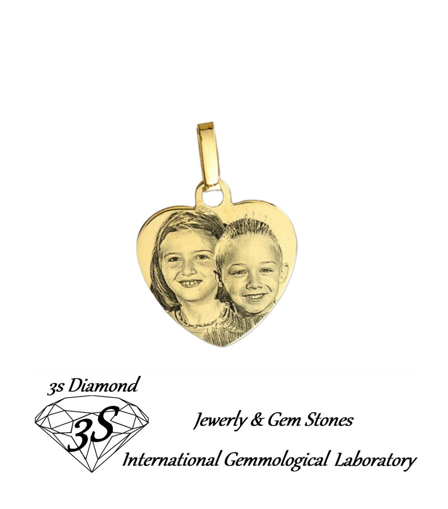 pendente personalizzato oro 18k  cuore 2cm