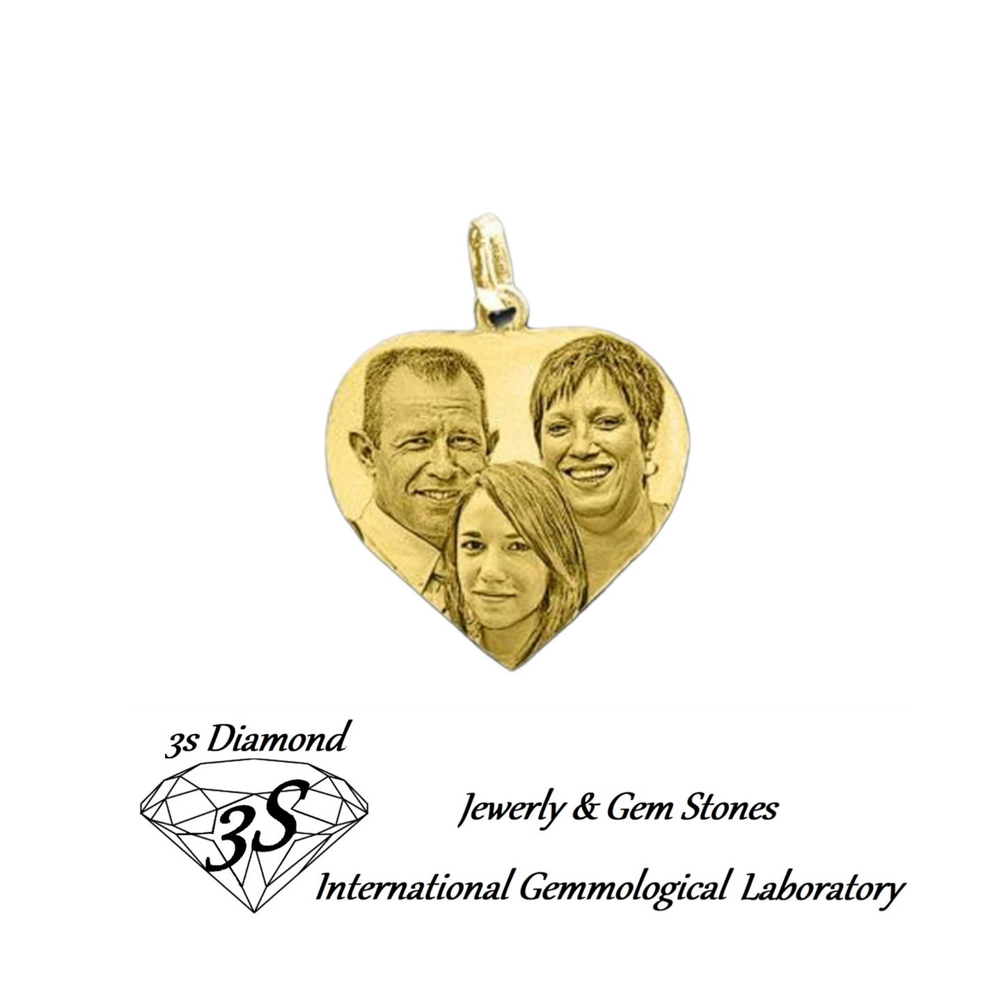 pendente personalizzato oro 18k  cuore 2cm