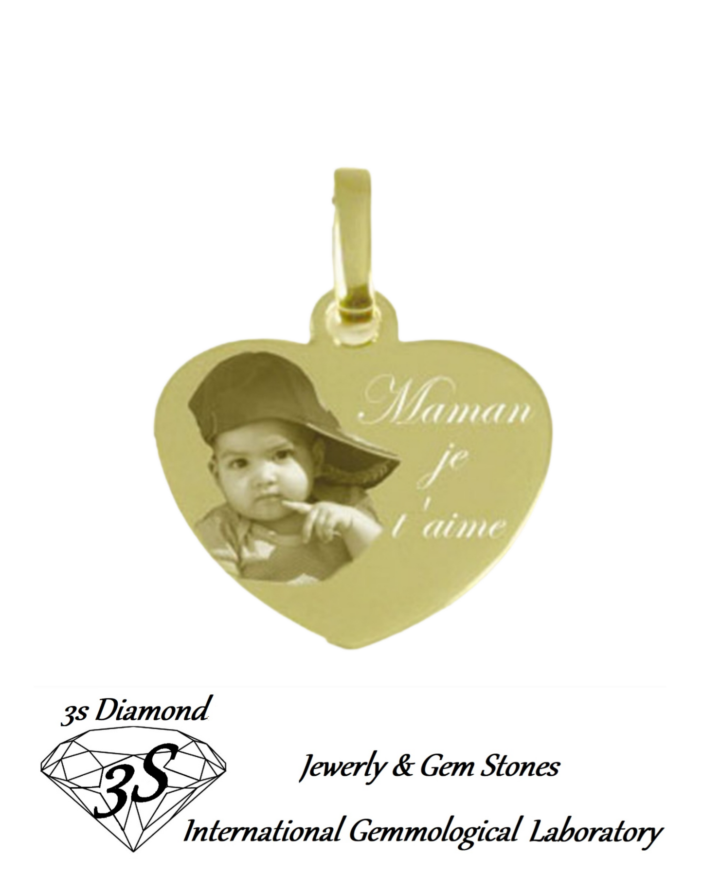 pendente personalizzato oro 18k  cuore 2cm