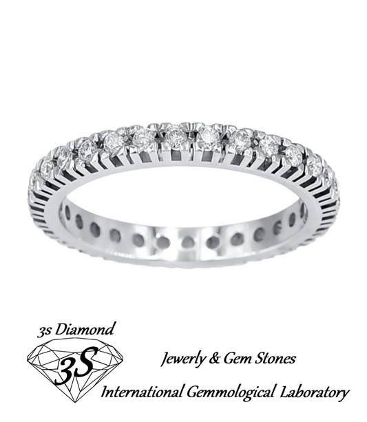 anello veretta in oro bianco 18k con diamanti naturali 1,45 ct