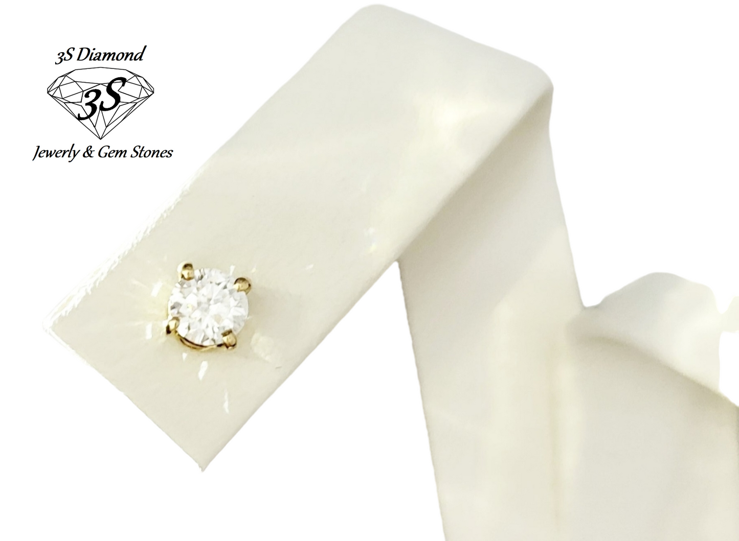 orecchini punto luce in oro giallo 18k e 2 diamanti naturali 0,90ct