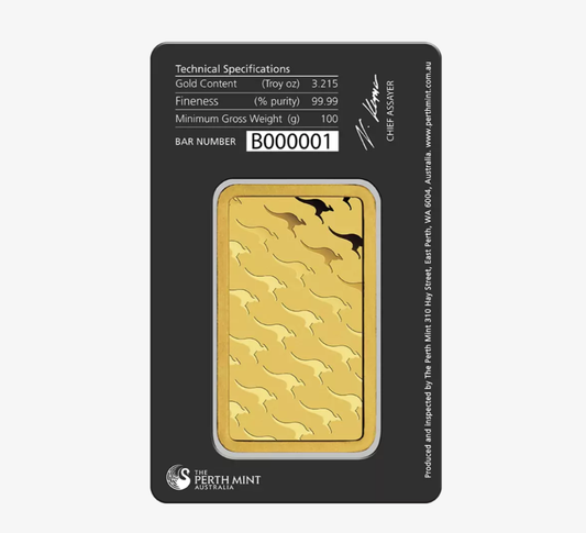 Lingotto oro puro 24k 100 grammi (the perth mint) Australia da investimento