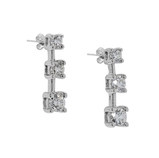 Orecchini punto luce trilogy in oro bianco e diamanti naturali 0.30ct
