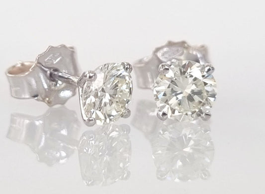 Orecchini - 18 carati Oro bianco - 1.40ct. tw. Diamante (Naturale)