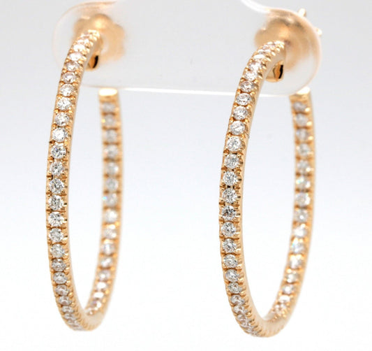 Orecchini - 18 carati Oro bianco - 1.10ct. tw. Diamante (Naturale)