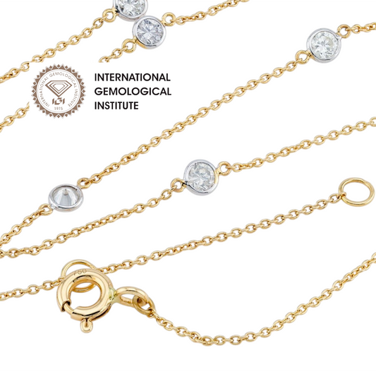 Collana in oro giallo 18k e diamanti naturali  2.10 ct
