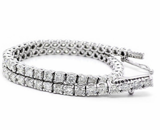 bracciale tennis in oro bianco e diamanti naturali 4,00ct