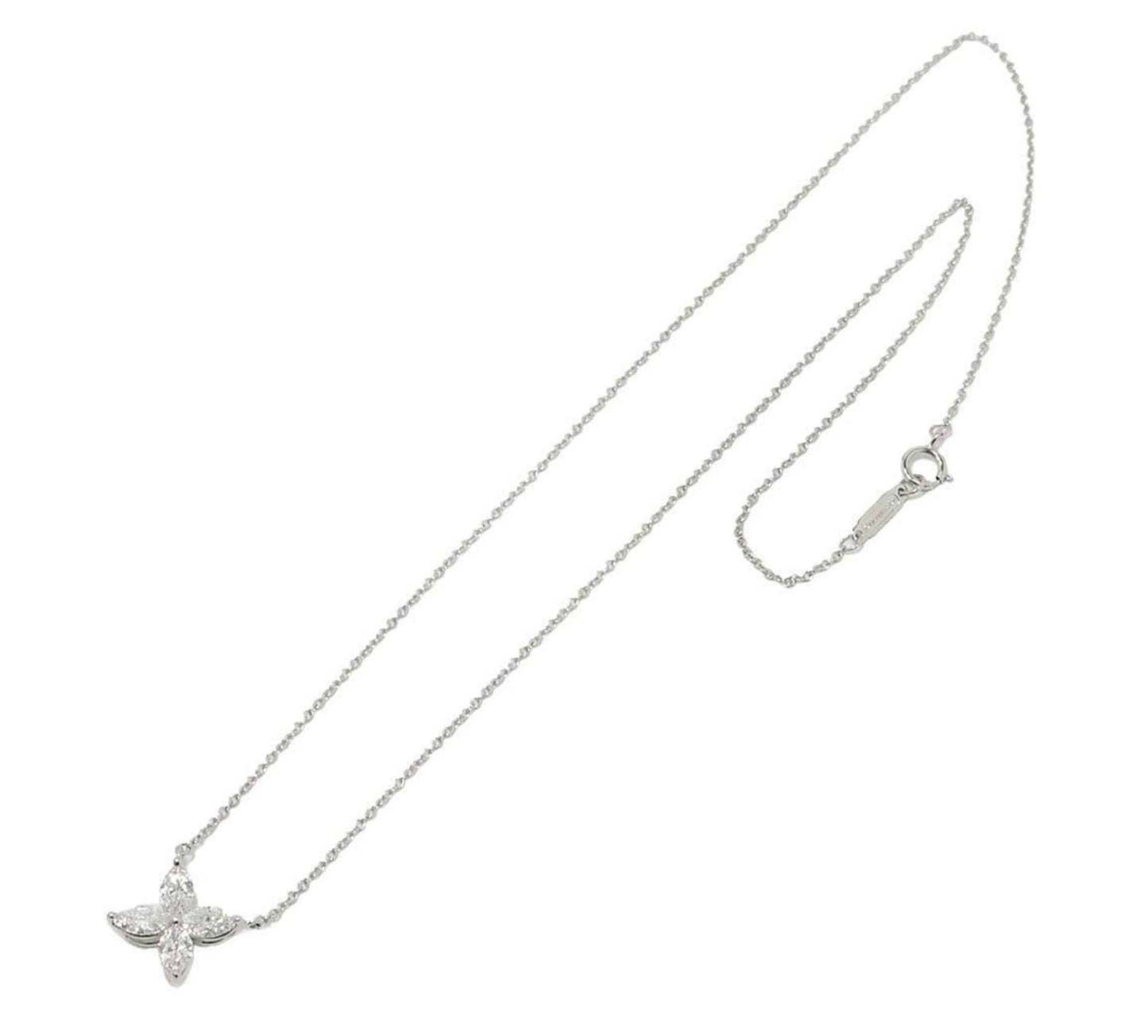 Collana in oro bianco 18k e diamanti naturali marquise 1.20ct