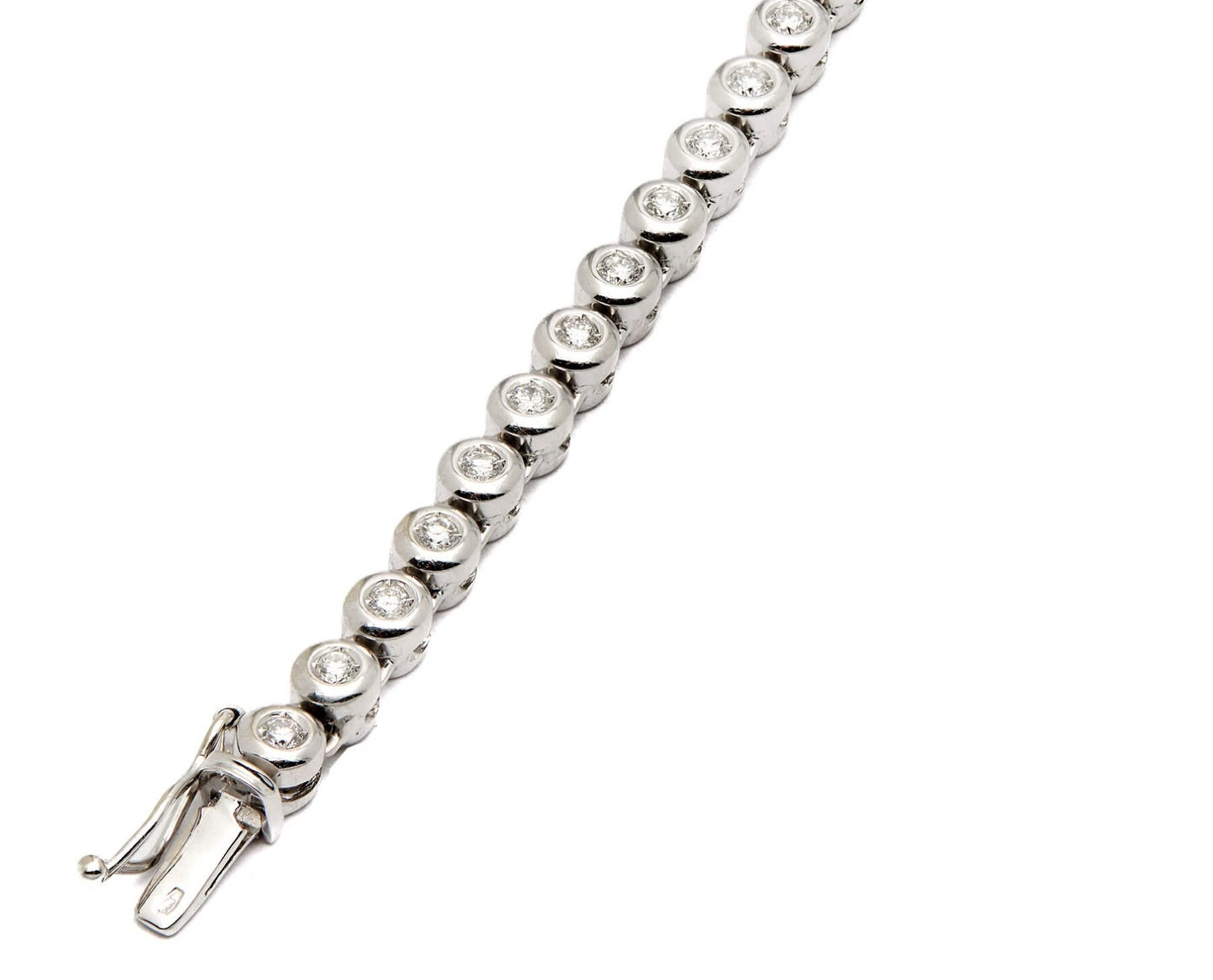bracciale tennis a cipollina in oro bianco 18k e diamanti naturali 1,5 ct