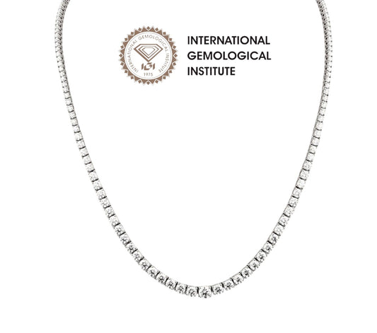 Collana collier tennis in oro e diamanti naturali 3.50ct certificato IGI