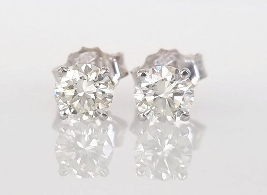 Orecchini - 18 carati Oro bianco - 1.40ct. tw. Diamante (Naturale)