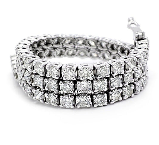 bracciale tennis in  oro bianco 18k e diamanti naturali 5,40ct