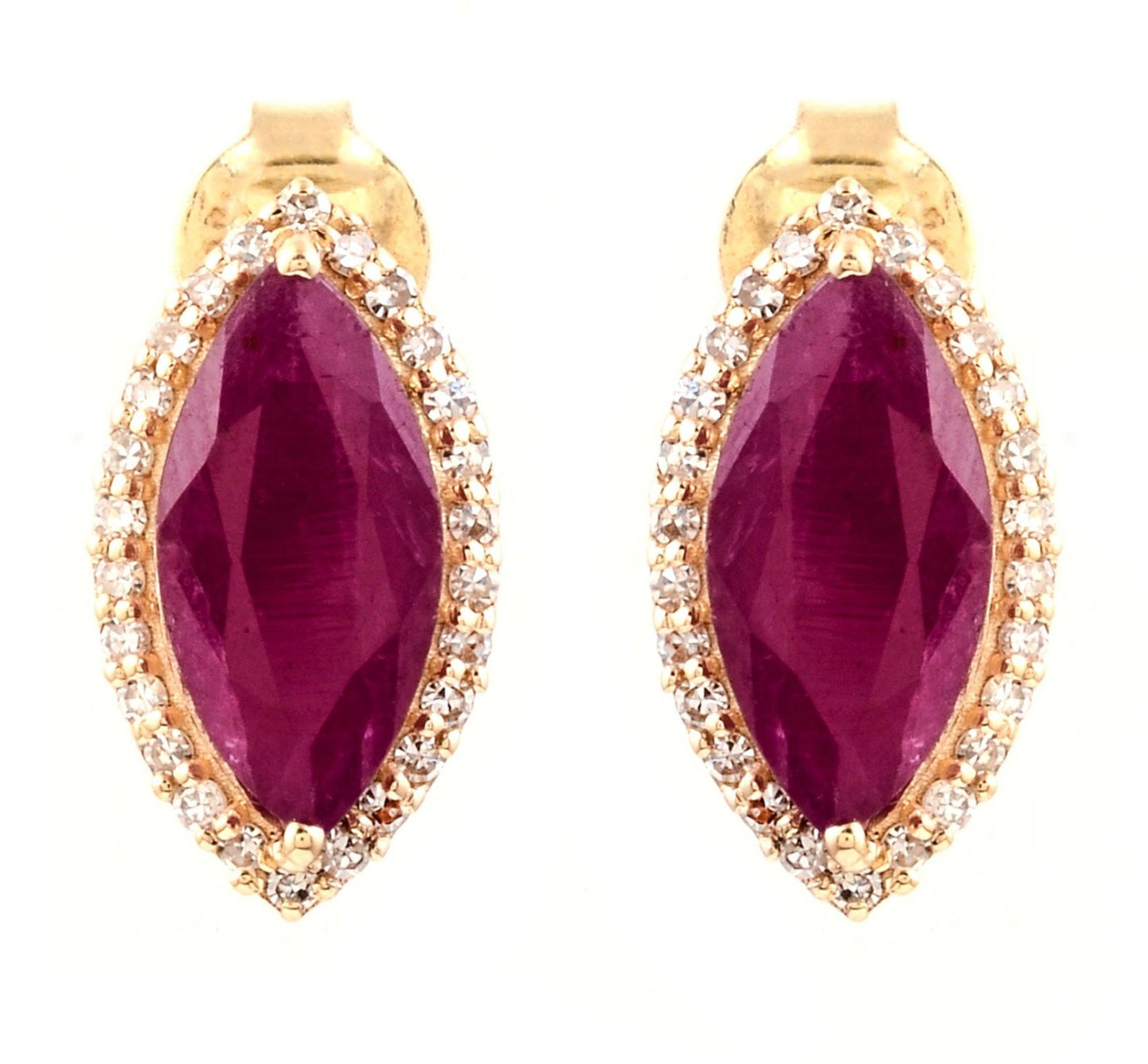 Orecchini - 18carati Oro giallo - 2.27ct. tw. Rubino - Diamante
