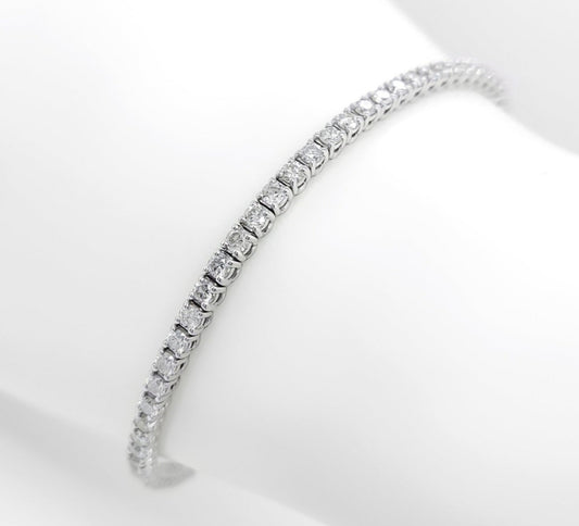 bracciale tennis in oro bianco 18k e diamanti naturali 8ct