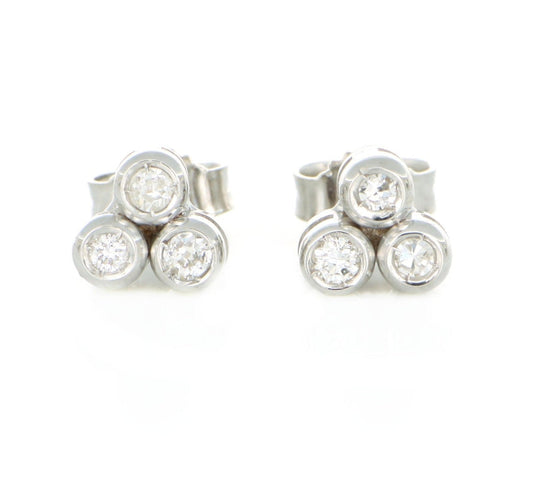 Orecchini - 18 carati Oro bianco 0.90ct Diamante (Naturale) - Diamante